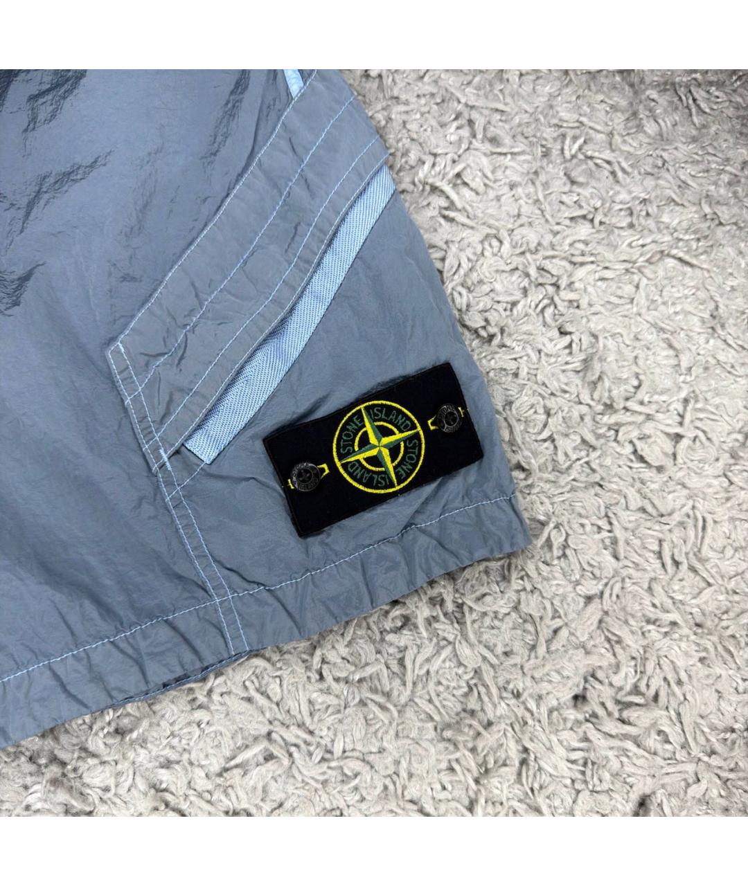STONE ISLAND Голубые нейлоновые шорты, фото 3