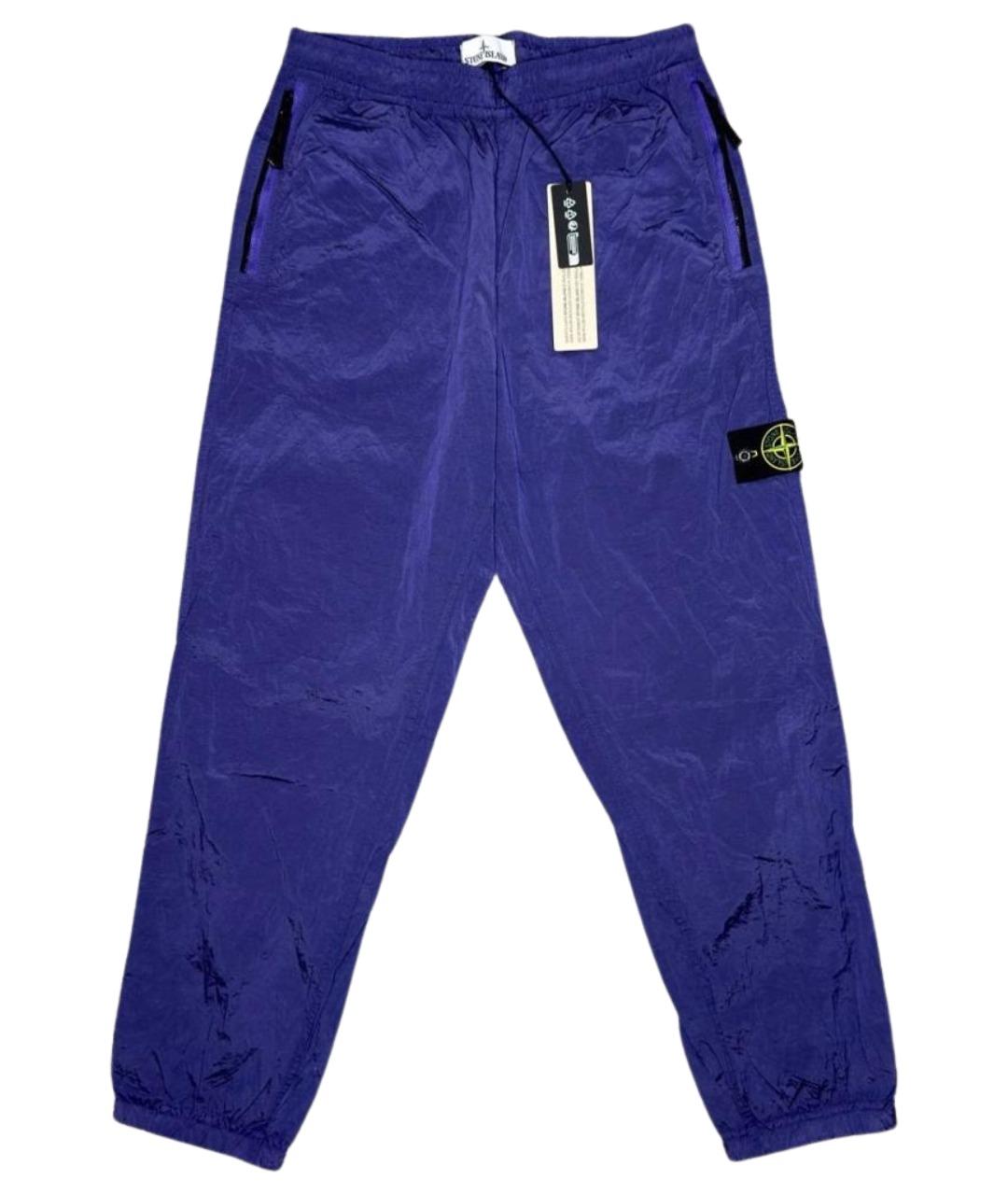 STONE ISLAND Фиолетовые нейлоновые повседневные брюки, фото 1
