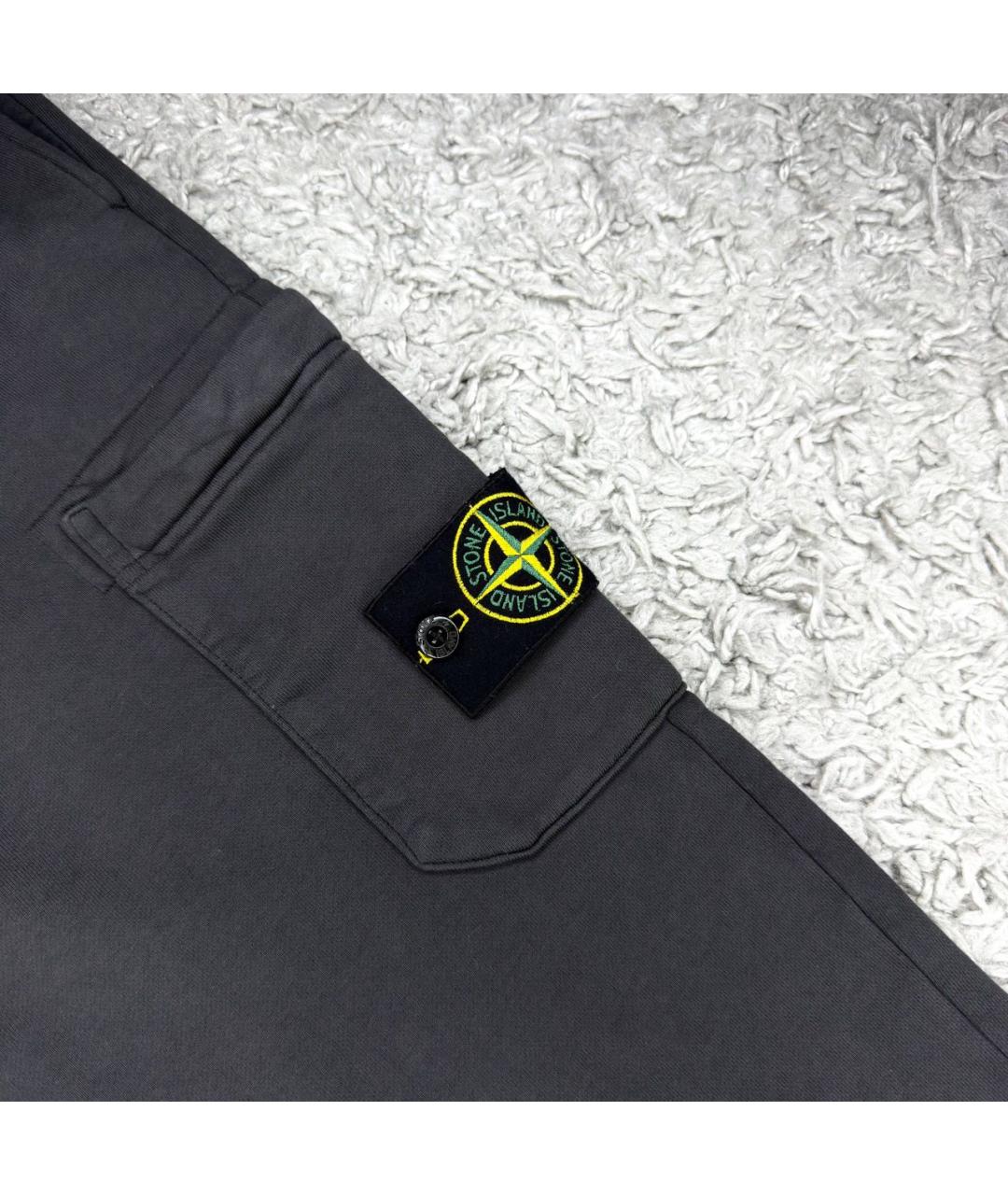 STONE ISLAND Антрацитовые хлопковые повседневные брюки, фото 3