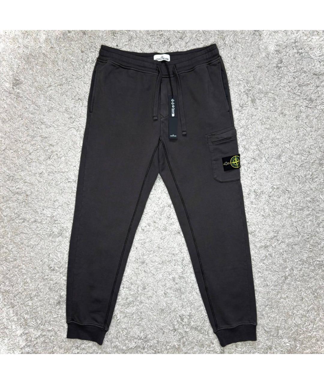 STONE ISLAND Антрацитовые хлопковые повседневные брюки, фото 6