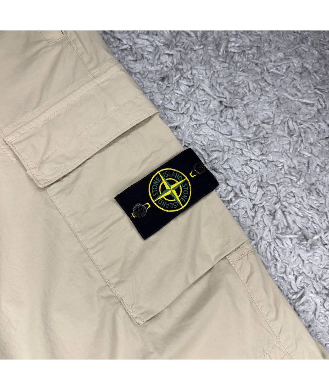 STONE ISLAND Бежевые повседневные брюки, фото 4