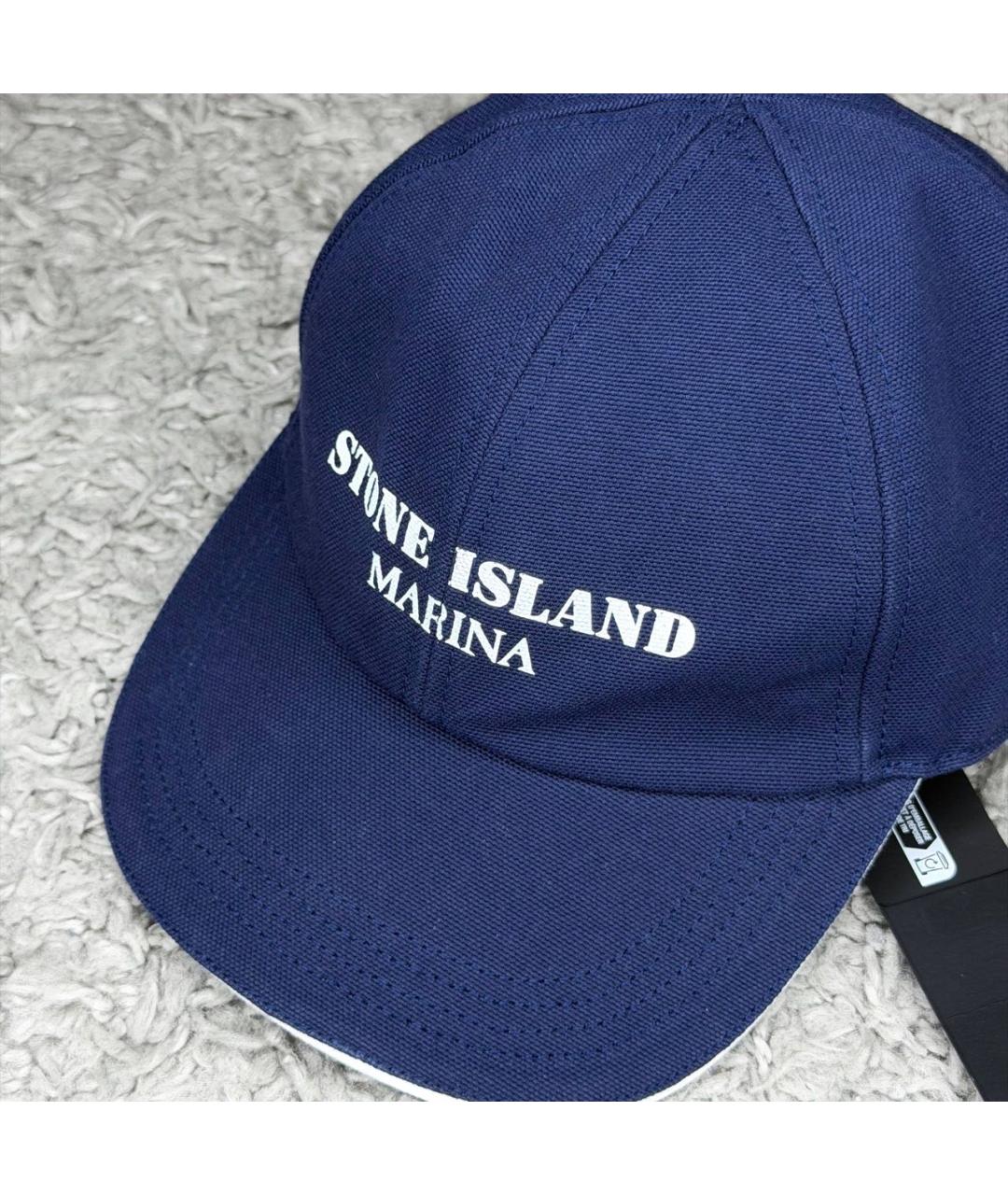 STONE ISLAND Темно-синяя хлопковая кепка/бейсболка, фото 2