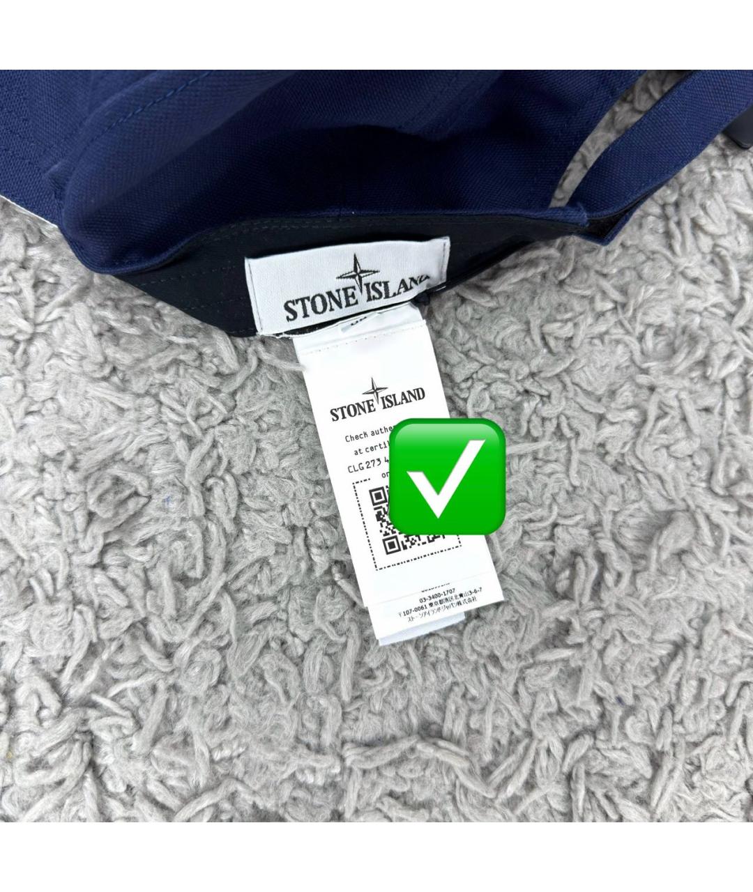 STONE ISLAND Темно-синяя хлопковая кепка/бейсболка, фото 4