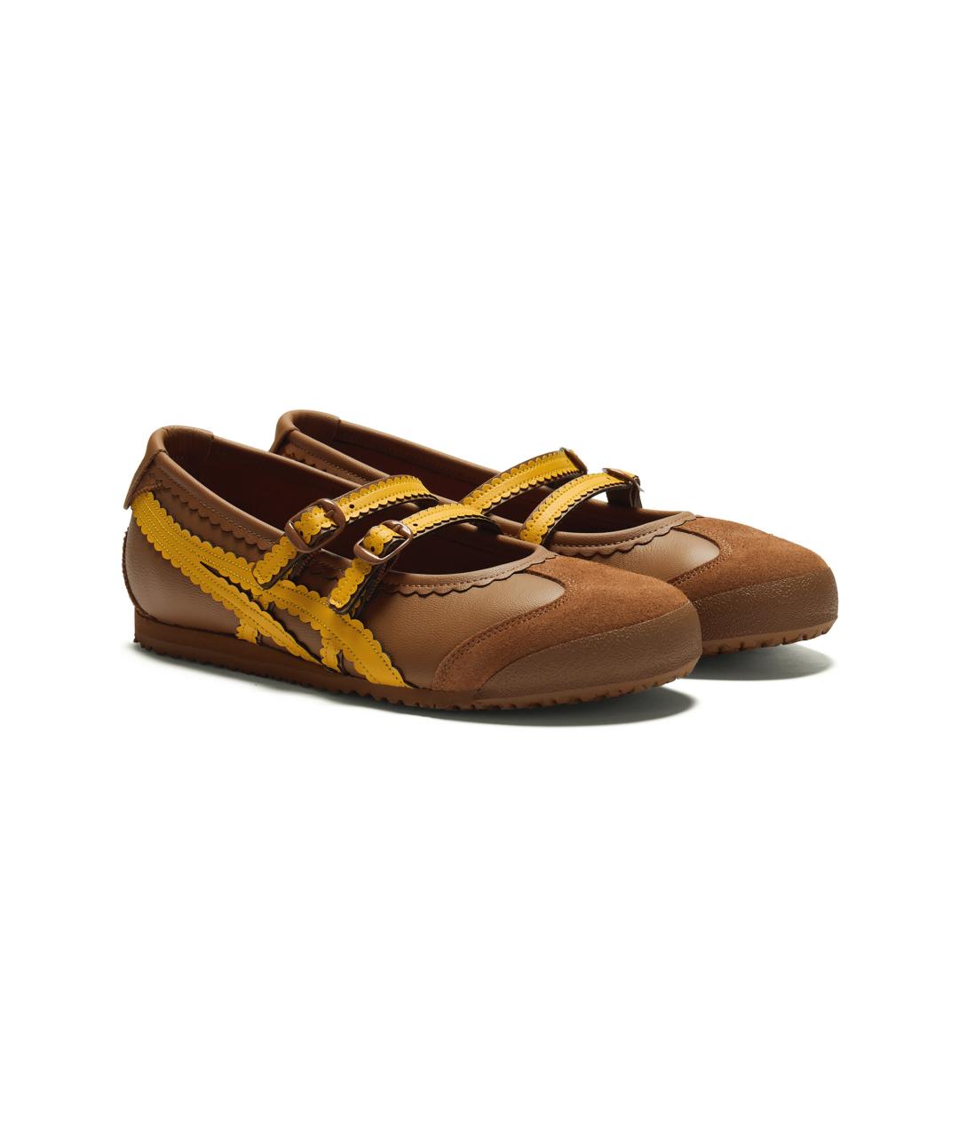 ONITSUKA TIGER Коричневые кожаные туфли, фото 3