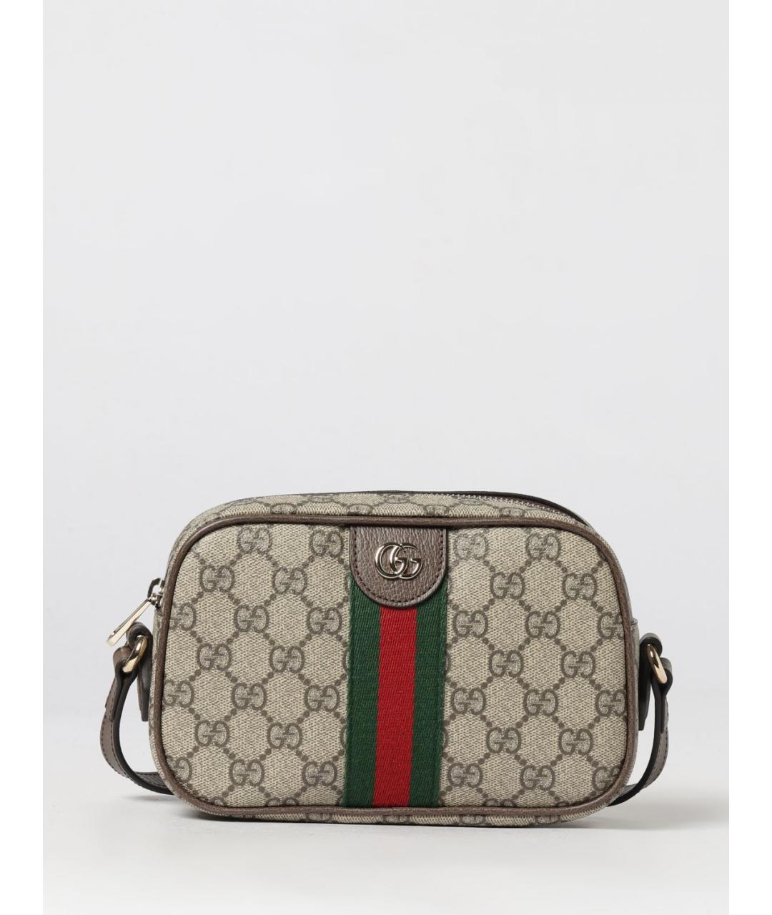 GUCCI Бежевая сумка через плечо из канвы, фото 5