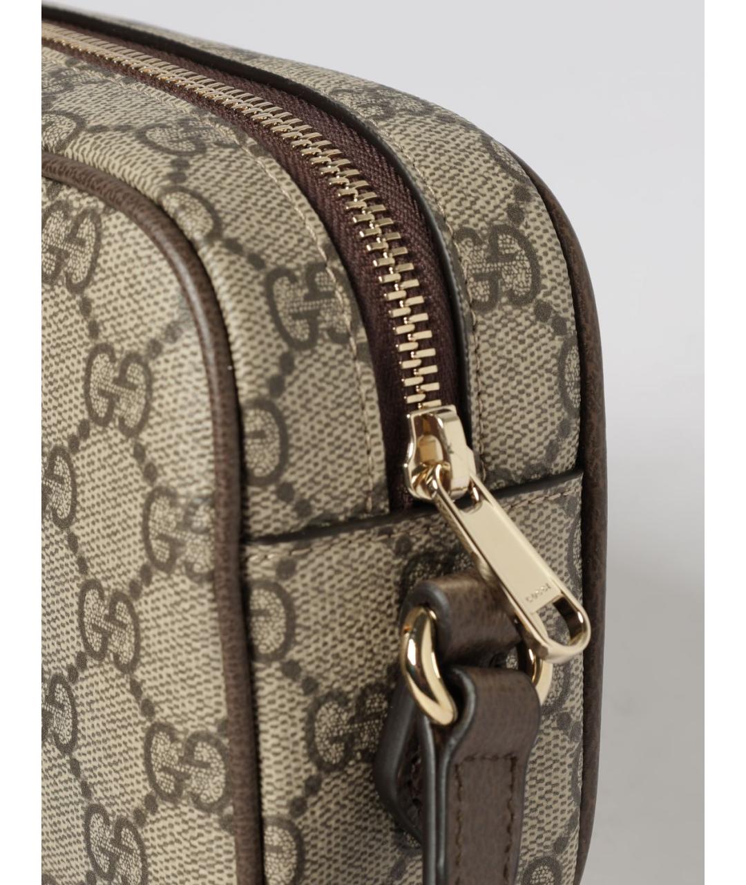 GUCCI Бежевая сумка через плечо из канвы, фото 3