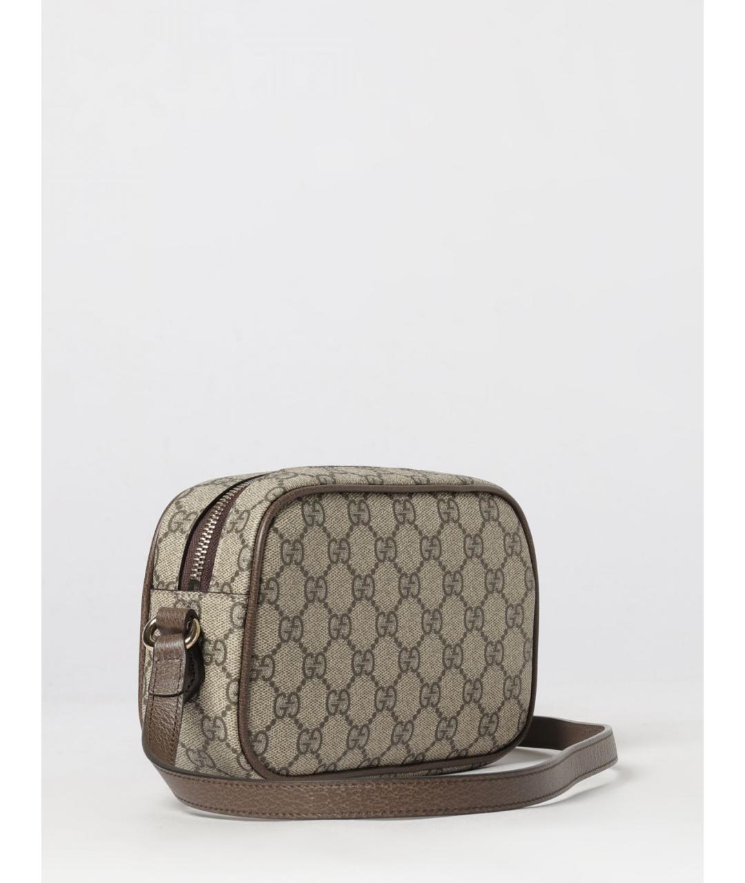 GUCCI Бежевая сумка через плечо из канвы, фото 2