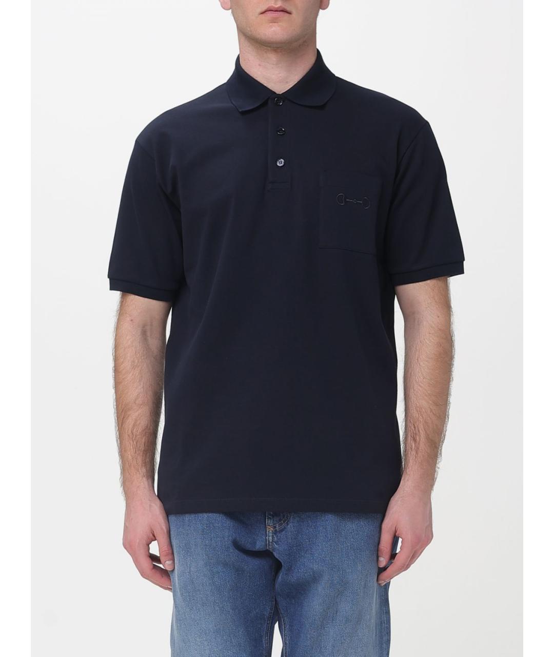 GUCCI Синее хлопковое поло с коротким рукавом, фото 6