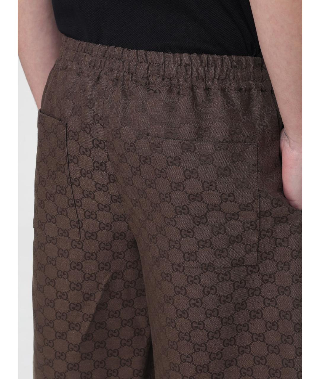 GUCCI Коричневые льняные шорты, фото 5