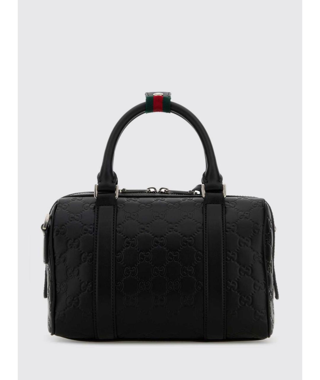 GUCCI Черная кожаная сумка с короткими ручками, фото 2