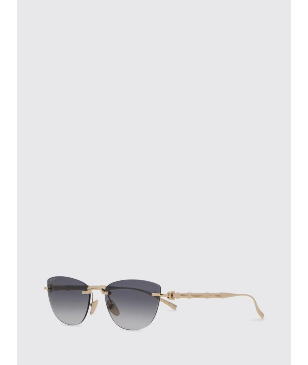 GUCCI Золотые металлические солнцезащитные очки, фото 2