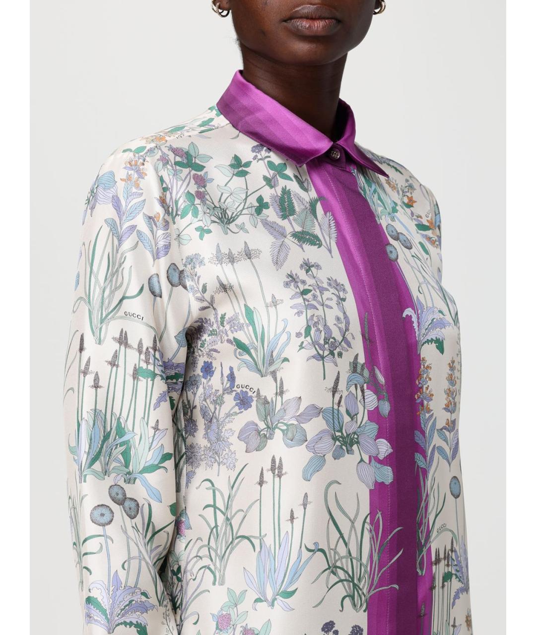 GUCCI Мульти шелковая рубашка, фото 5