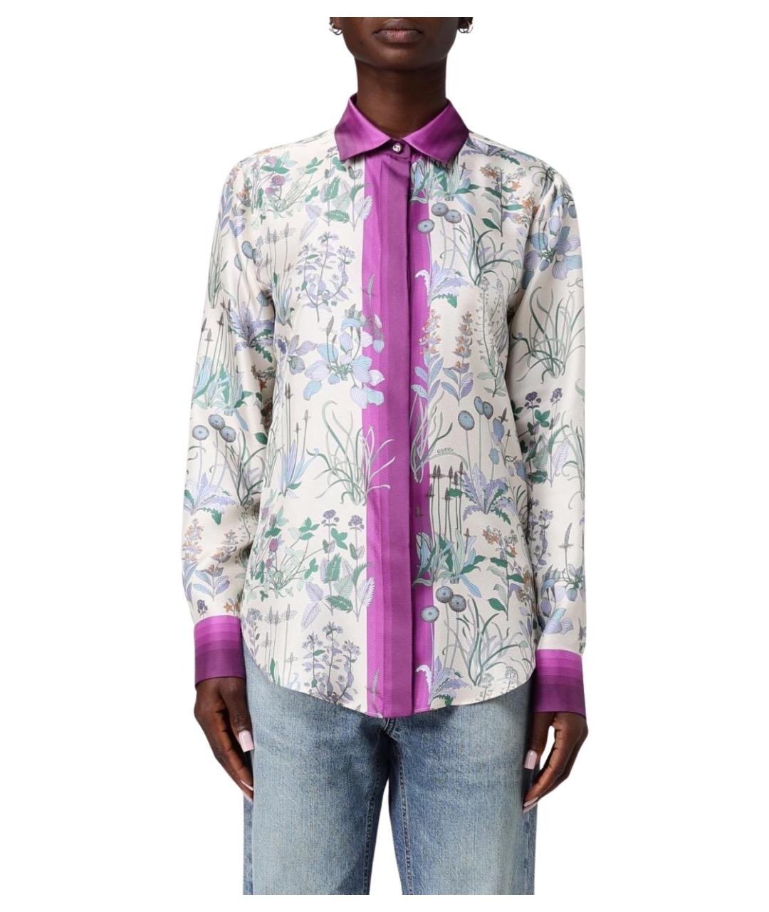 GUCCI Мульти шелковая рубашка, фото 1