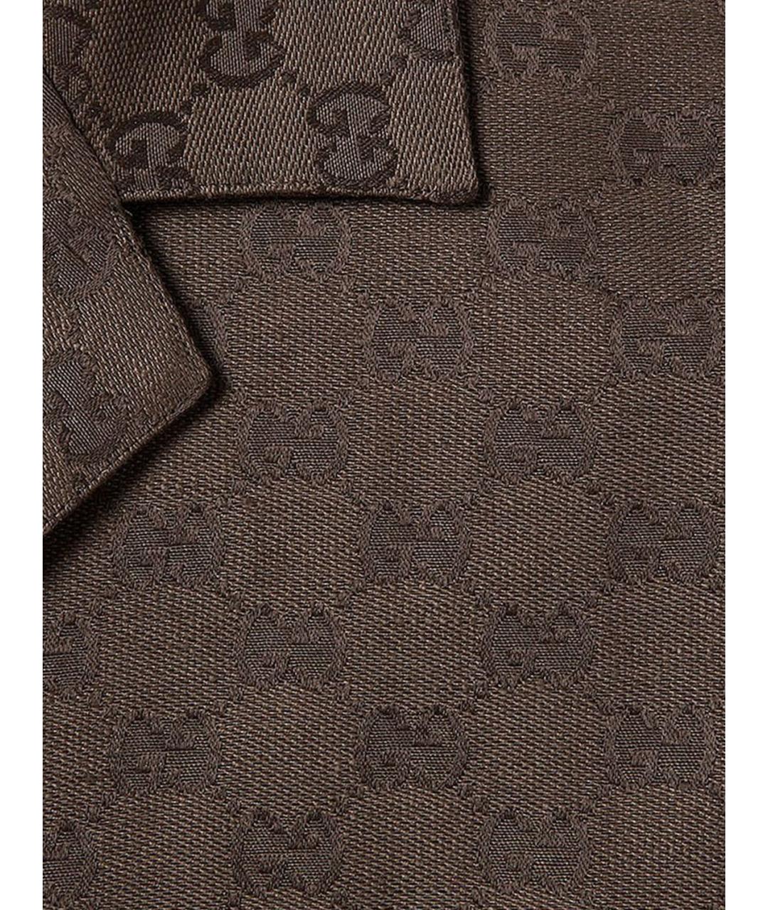 GUCCI Коричневая льняная кэжуал рубашка, фото 3