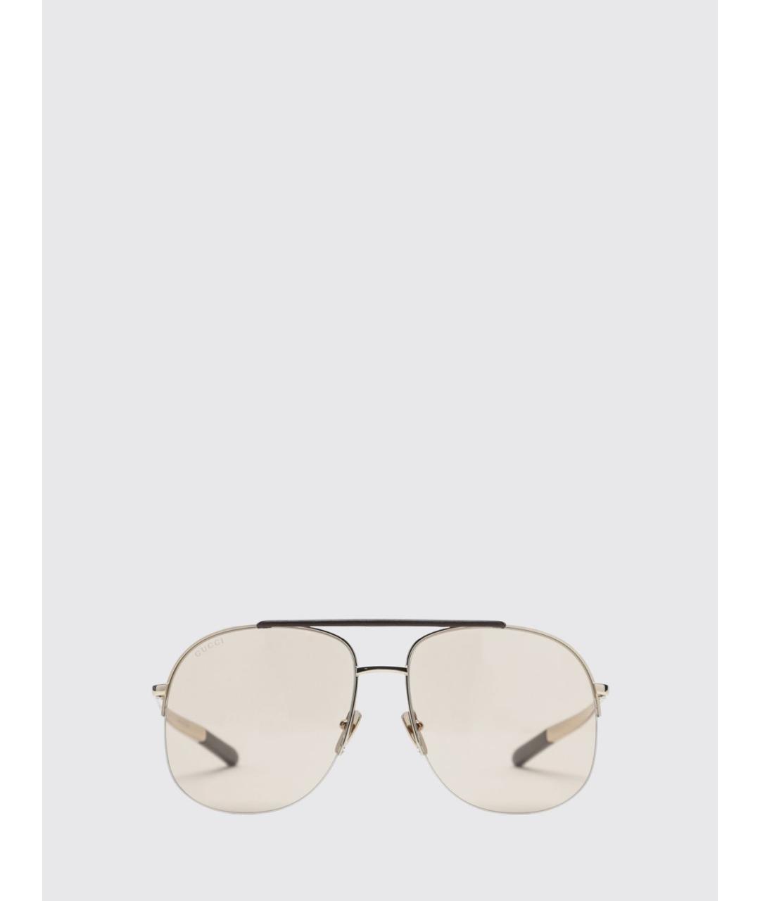 GUCCI Золотые металлические солнцезащитные очки, фото 4