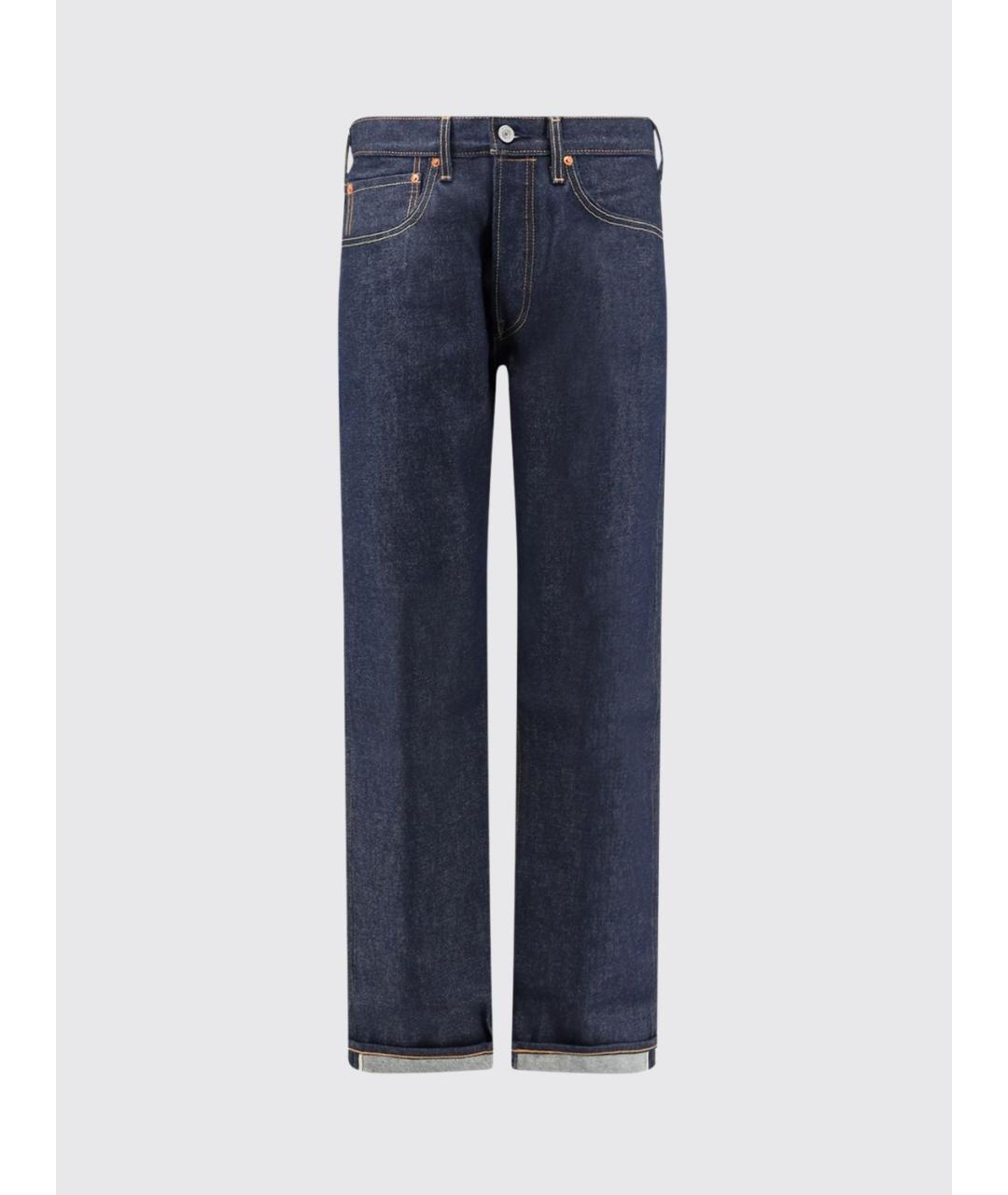 LEVI'S Синие хлопковые прямые джинсы, фото 2
