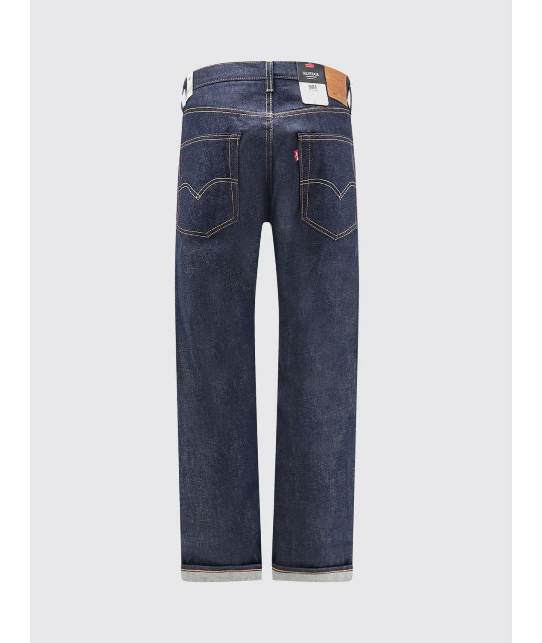 LEVI'S Синие хлопковые прямые джинсы, фото 3