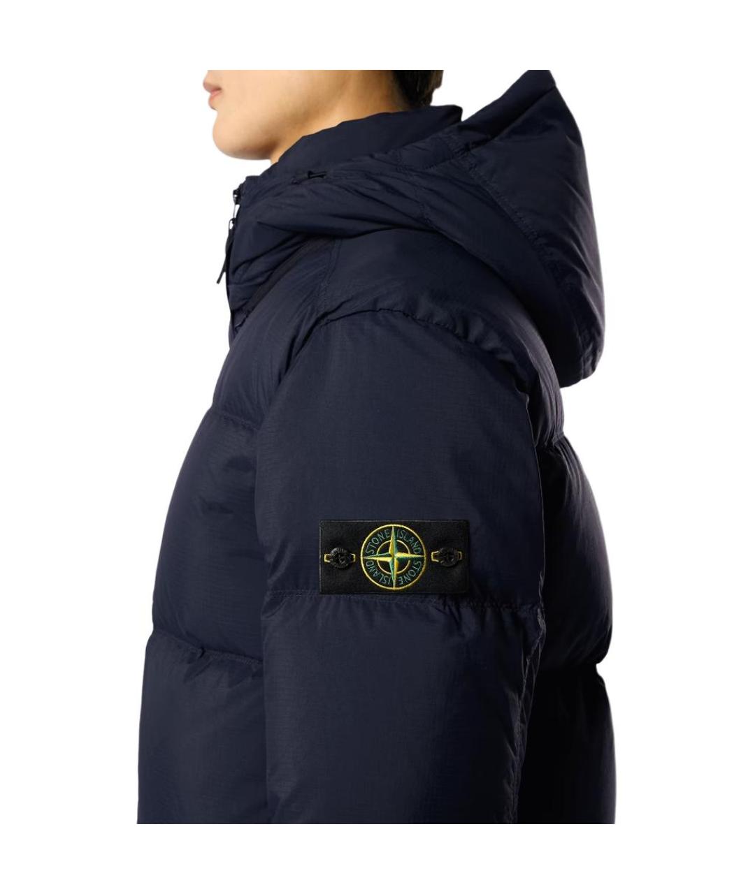 STONE ISLAND Темно-синий пуховик, фото 4