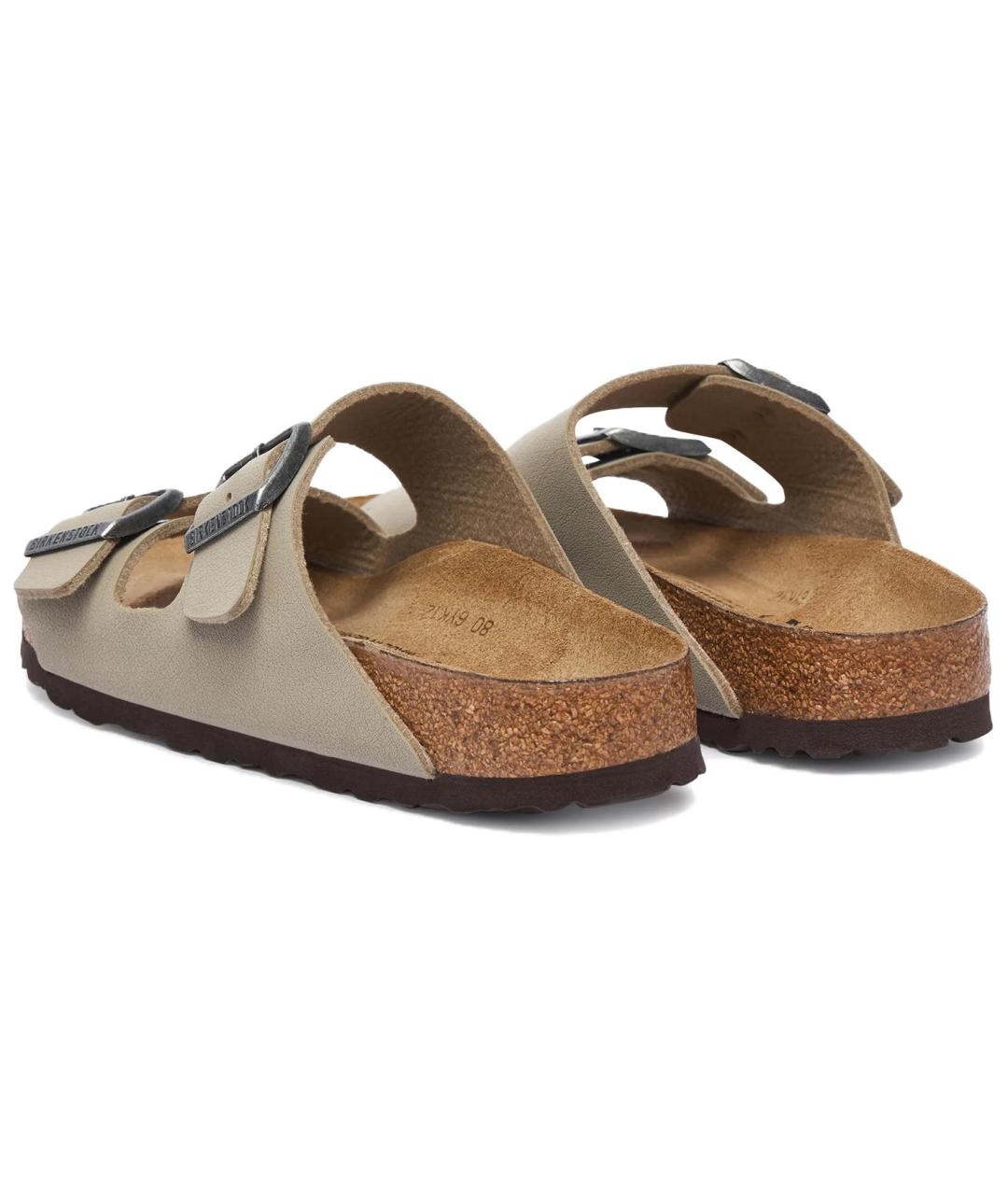 BIRKENSTOCK Хаки кожаные сандалии, фото 5