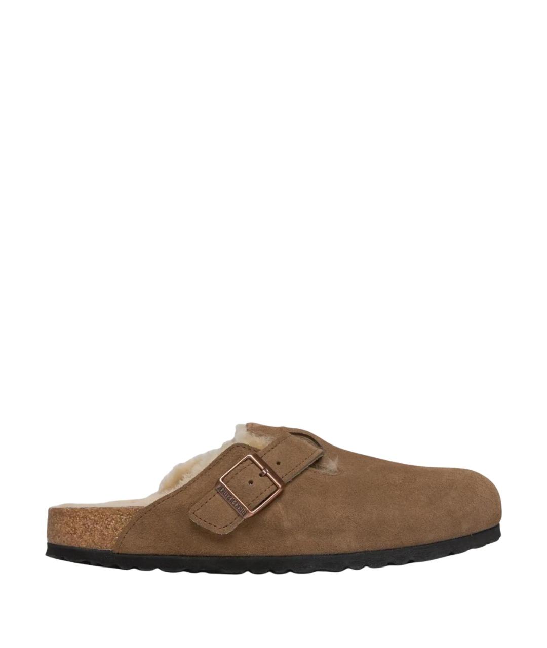 BIRKENSTOCK Коричневые замшевые сабо, фото 1