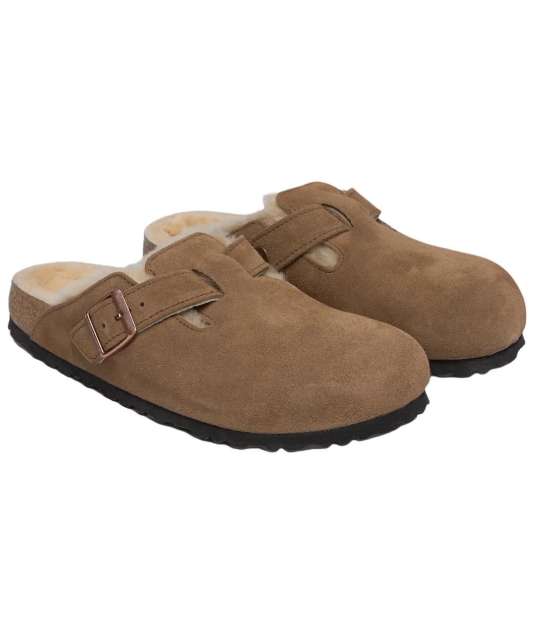 BIRKENSTOCK Коричневые замшевые сабо, фото 2