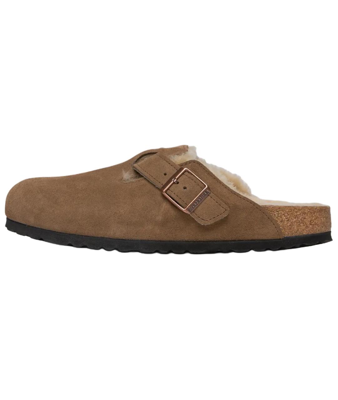 BIRKENSTOCK Коричневые замшевые сабо, фото 4