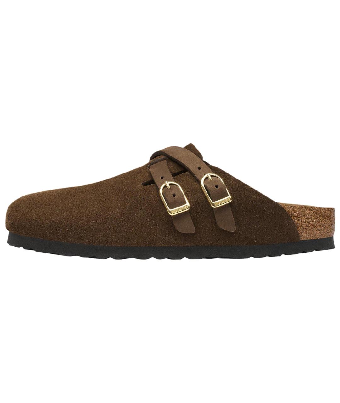 BIRKENSTOCK Коричневые замшевые сабо, фото 2