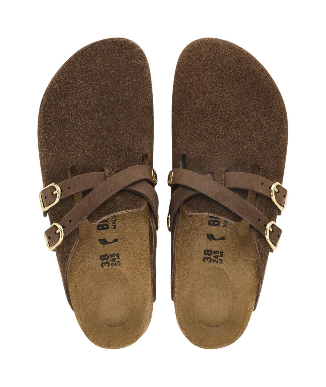 BIRKENSTOCK Коричневые замшевые сабо, фото 4