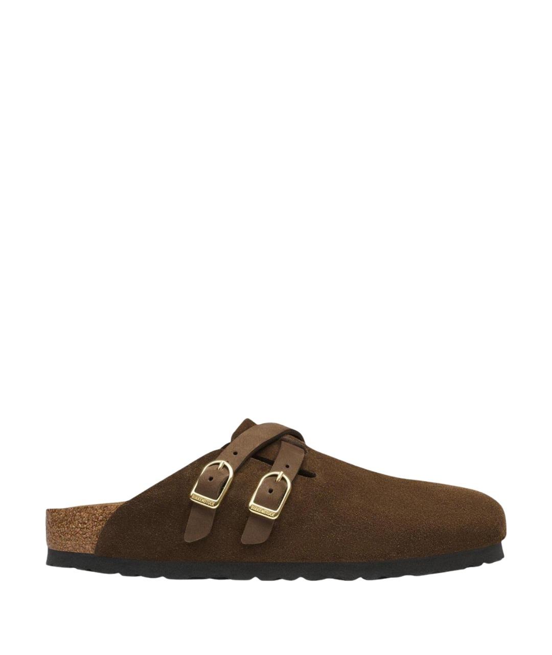 BIRKENSTOCK Коричневые замшевые сабо, фото 1