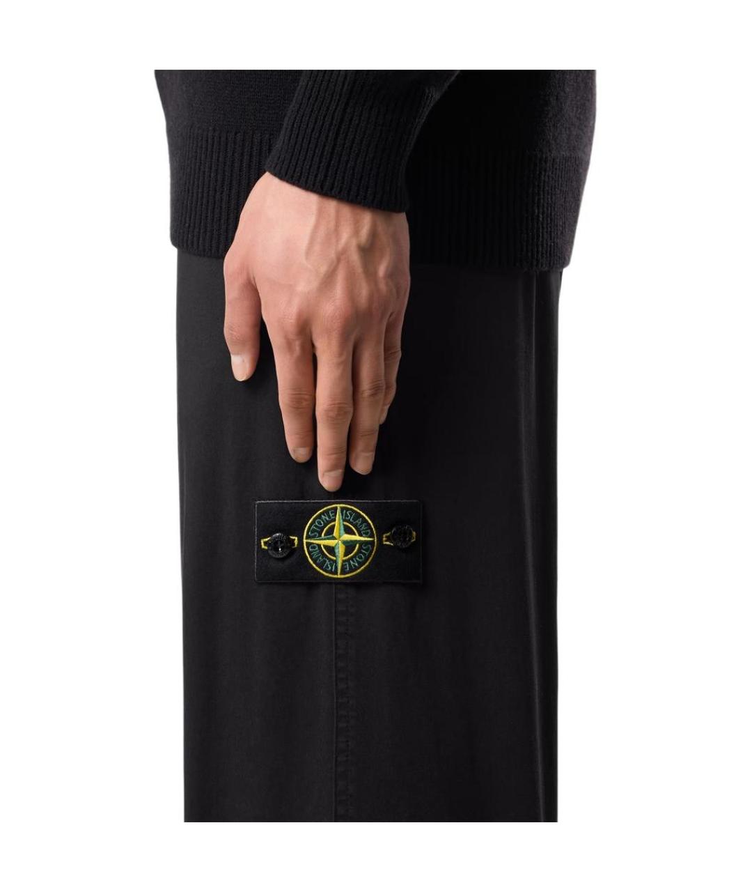 STONE ISLAND Черные повседневные брюки, фото 4