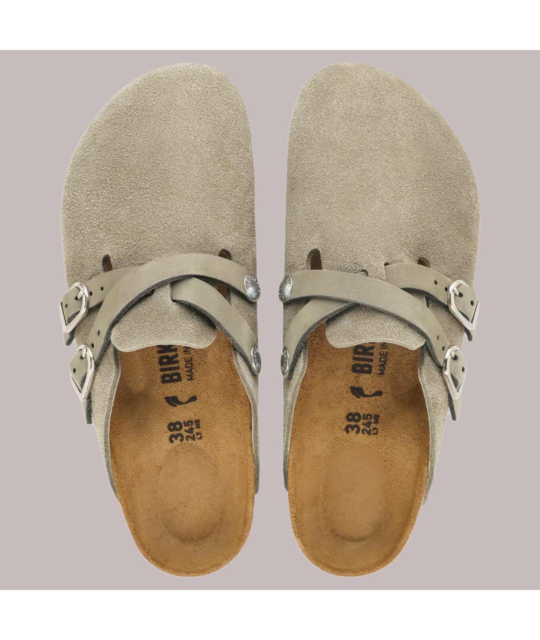 BIRKENSTOCK Коричневые замшевые сабо, фото 6