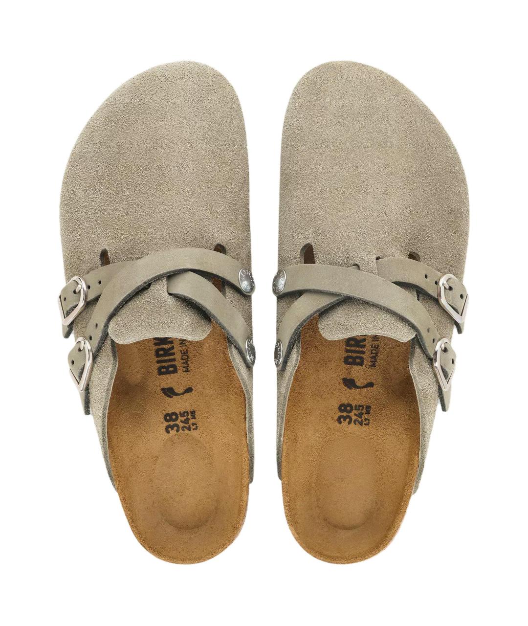 BIRKENSTOCK Коричневые замшевые сабо, фото 4