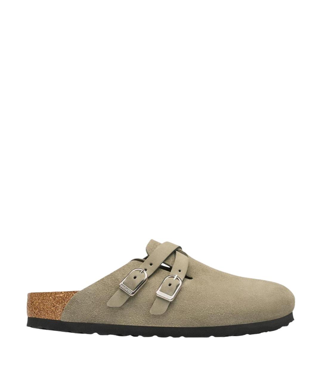 BIRKENSTOCK Коричневые замшевые сабо, фото 1