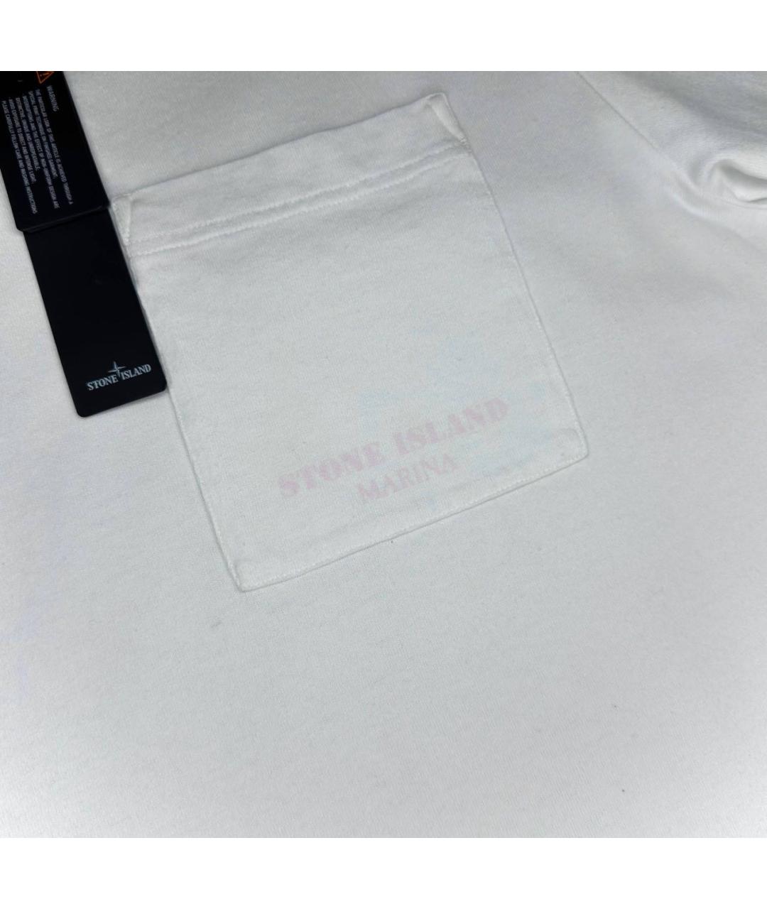 STONE ISLAND Белая футболка, фото 3