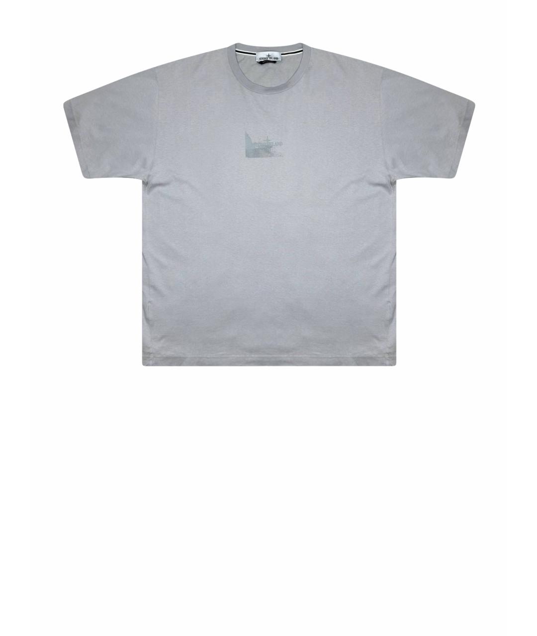 STONE ISLAND Серая хлопковая футболка, фото 1
