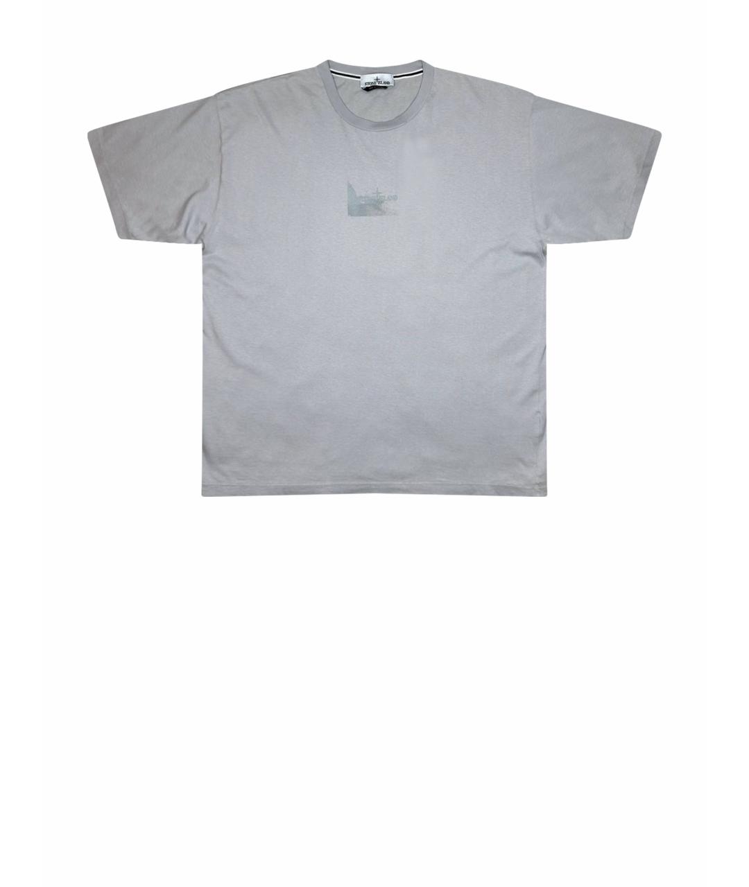 STONE ISLAND Серая хлопковая футболка, фото 6