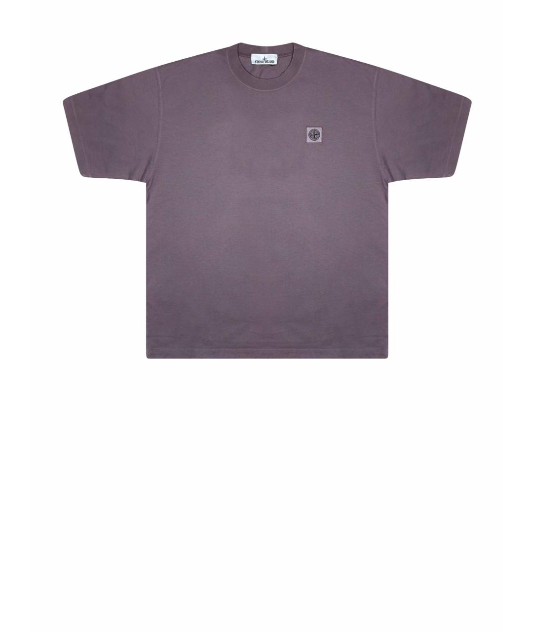 STONE ISLAND Коралловая хлопковая футболка, фото 1