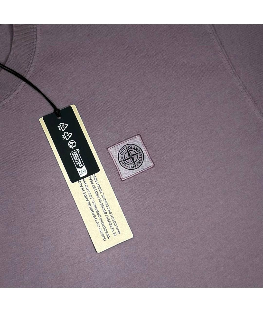 STONE ISLAND Коралловая хлопковая футболка, фото 2