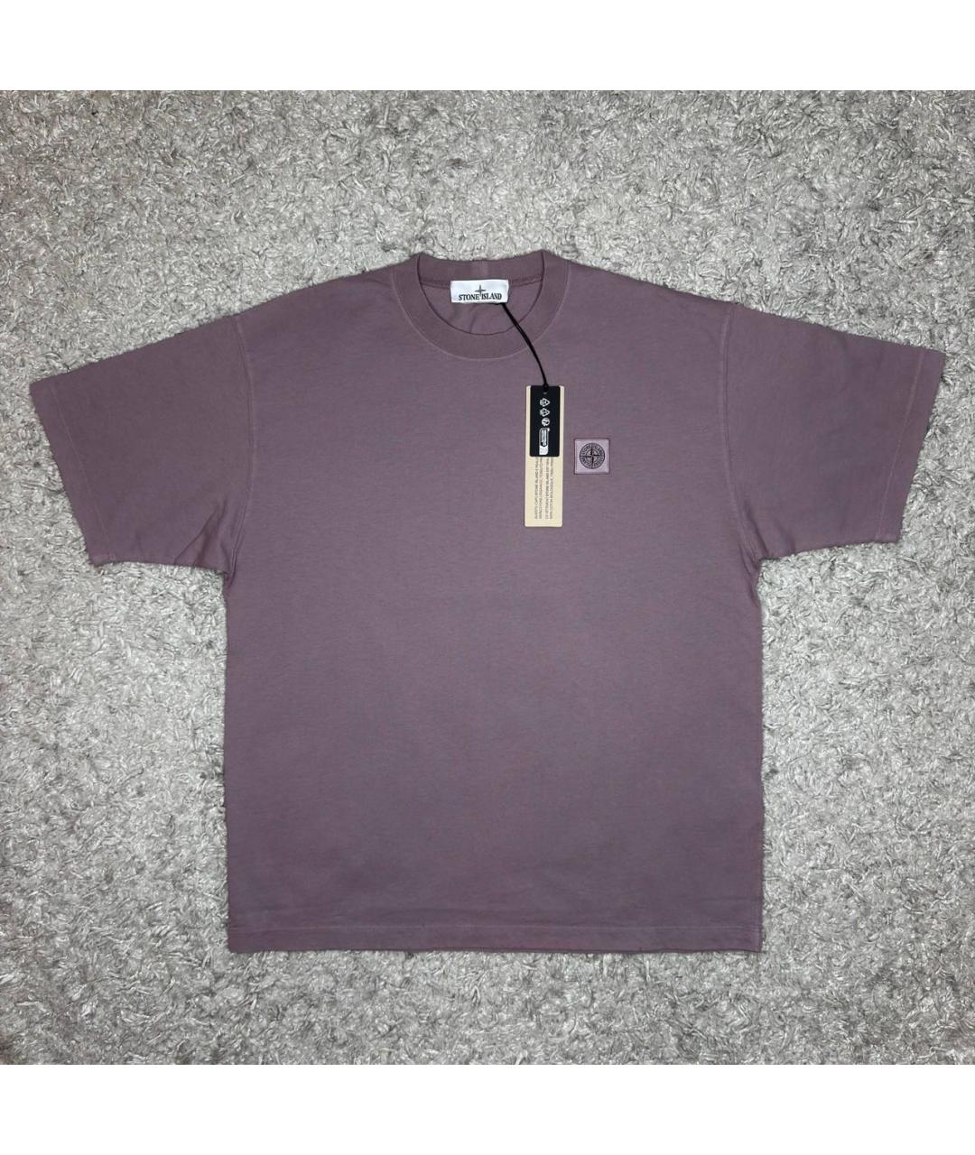 STONE ISLAND Коралловая хлопковая футболка, фото 6