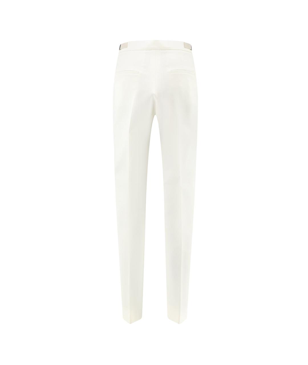 MAX MARA Белые шерстяные прямые брюки, фото 2