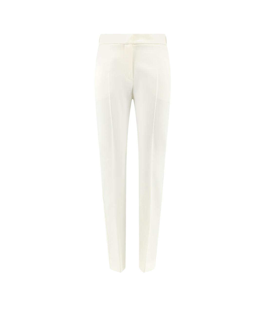 MAX MARA Белые шерстяные прямые брюки, фото 1