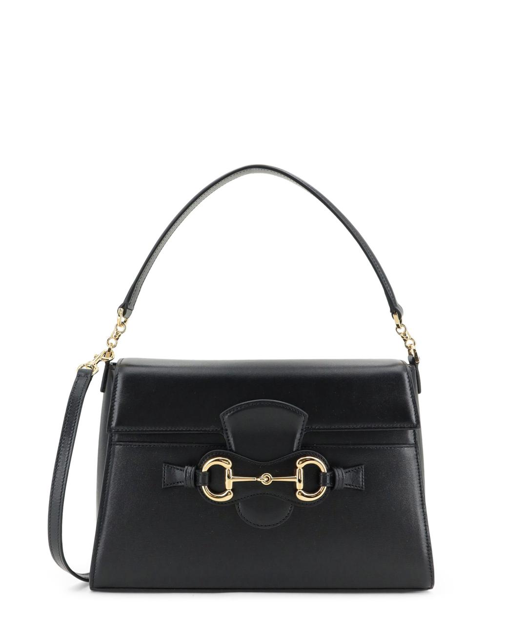 GUCCI Черная кожаная сумка тоут, фото 1