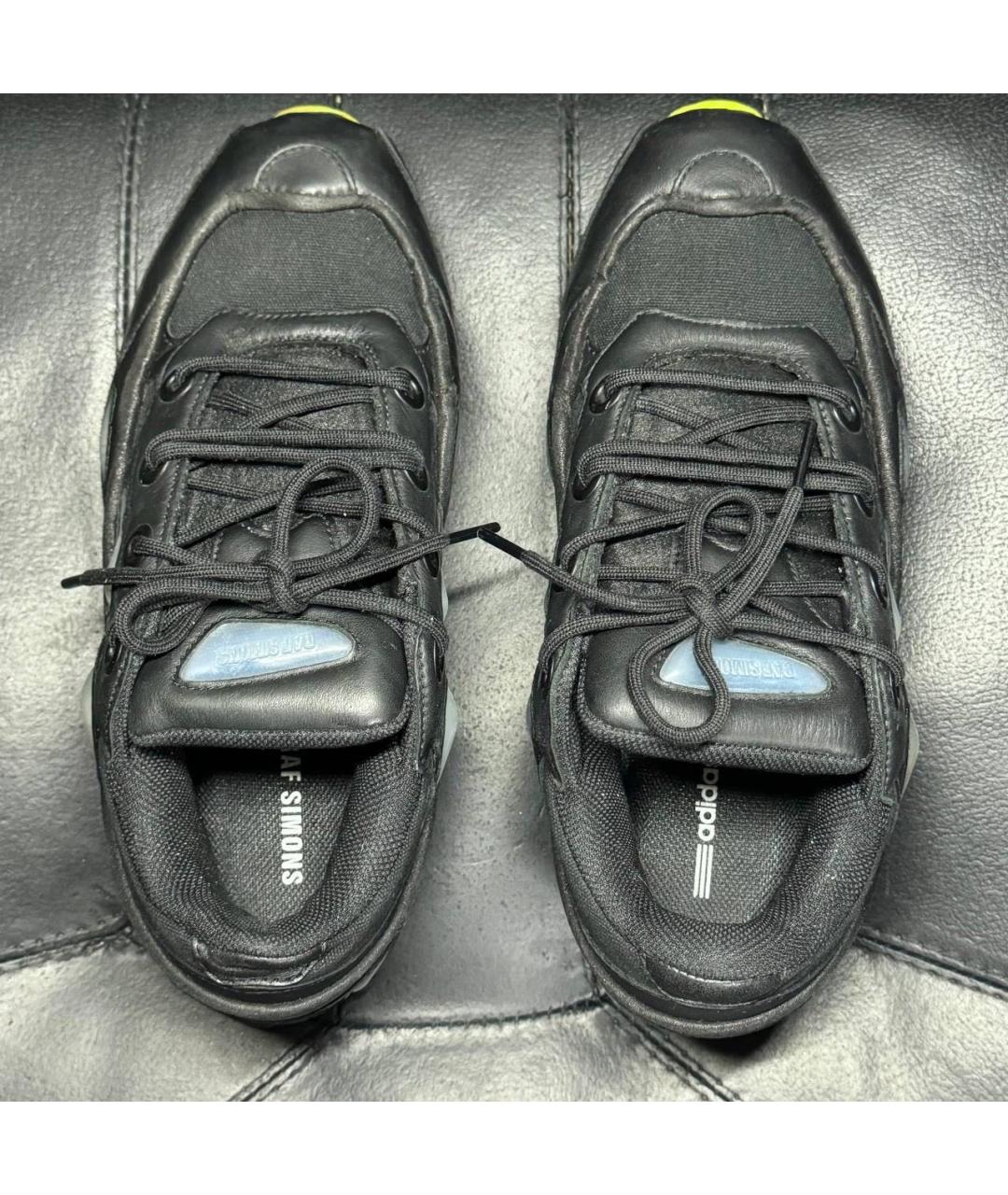 ADIDAS X RAF SIMONS Черные кожаные низкие кроссовки / кеды, фото 6