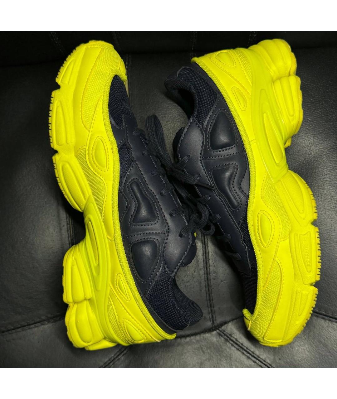 ADIDAS X RAF SIMONS Желтые текстильные низкие кроссовки / кеды, фото 4