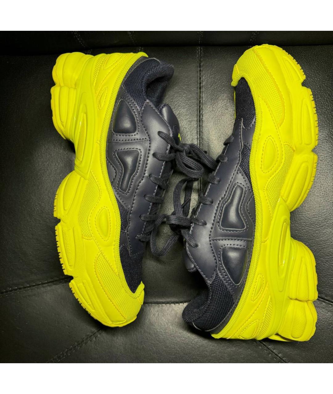 ADIDAS X RAF SIMONS Желтые текстильные низкие кроссовки / кеды, фото 3