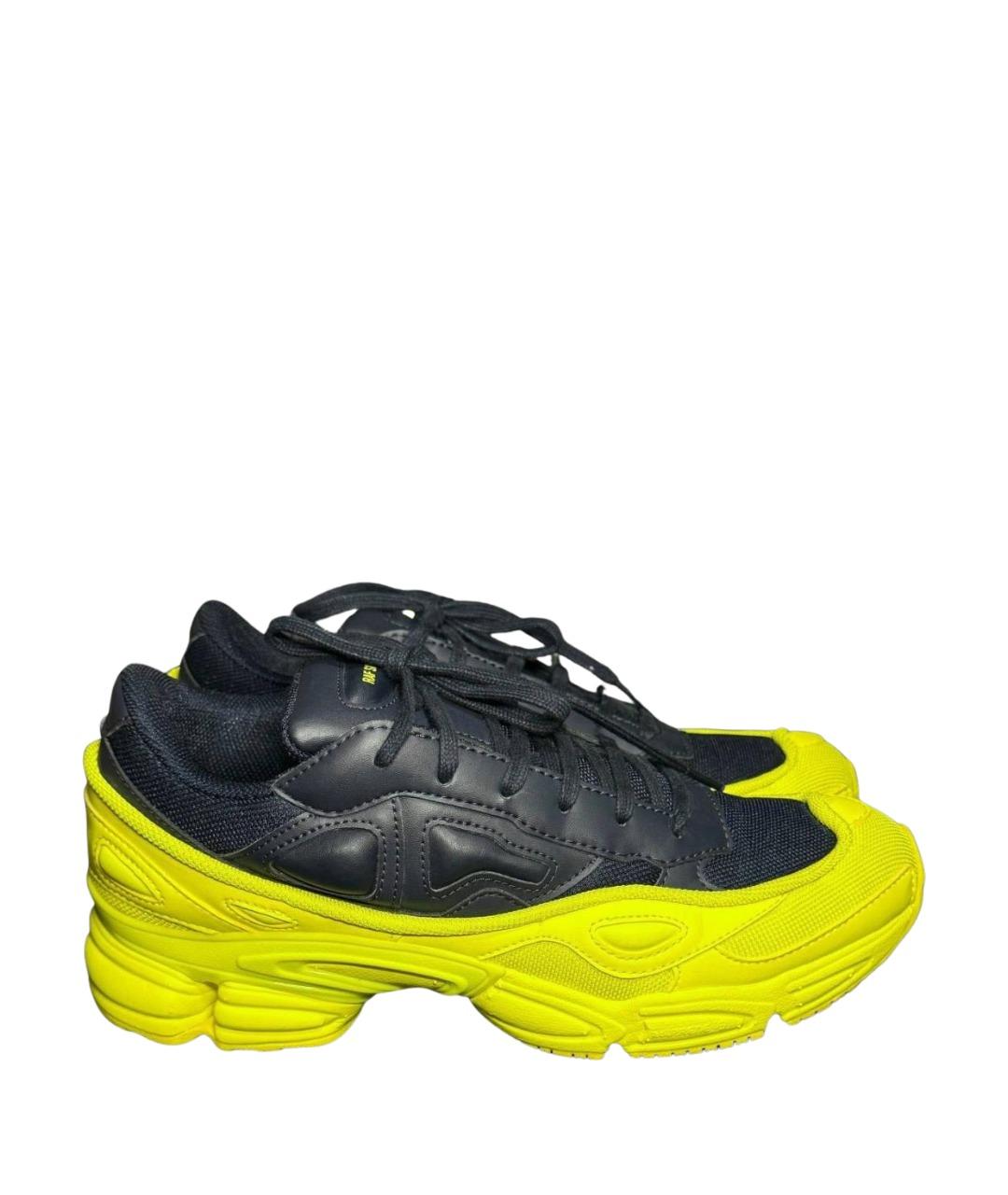 ADIDAS X RAF SIMONS Желтые текстильные низкие кроссовки / кеды, фото 1