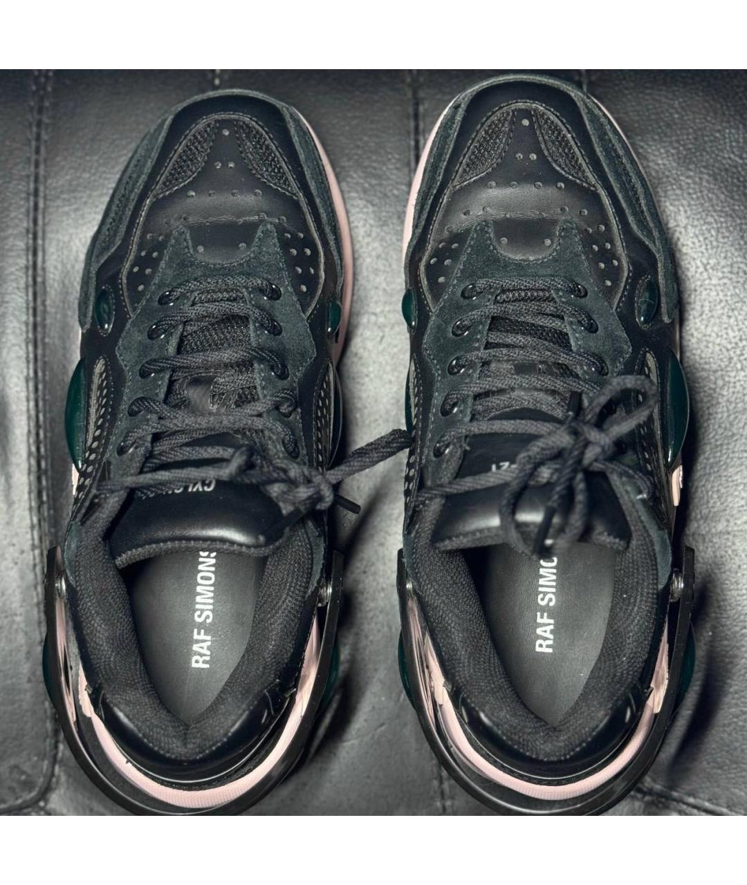RAF SIMONS Черные кожаные кроссовки, фото 6