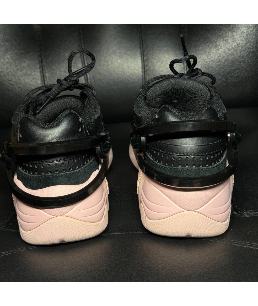 RAF SIMONS Черные кожаные кроссовки, фото 2