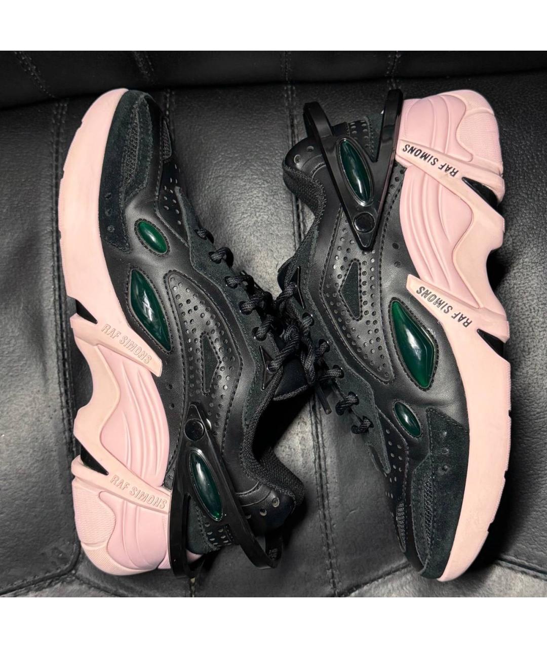 RAF SIMONS Черные кожаные кроссовки, фото 4