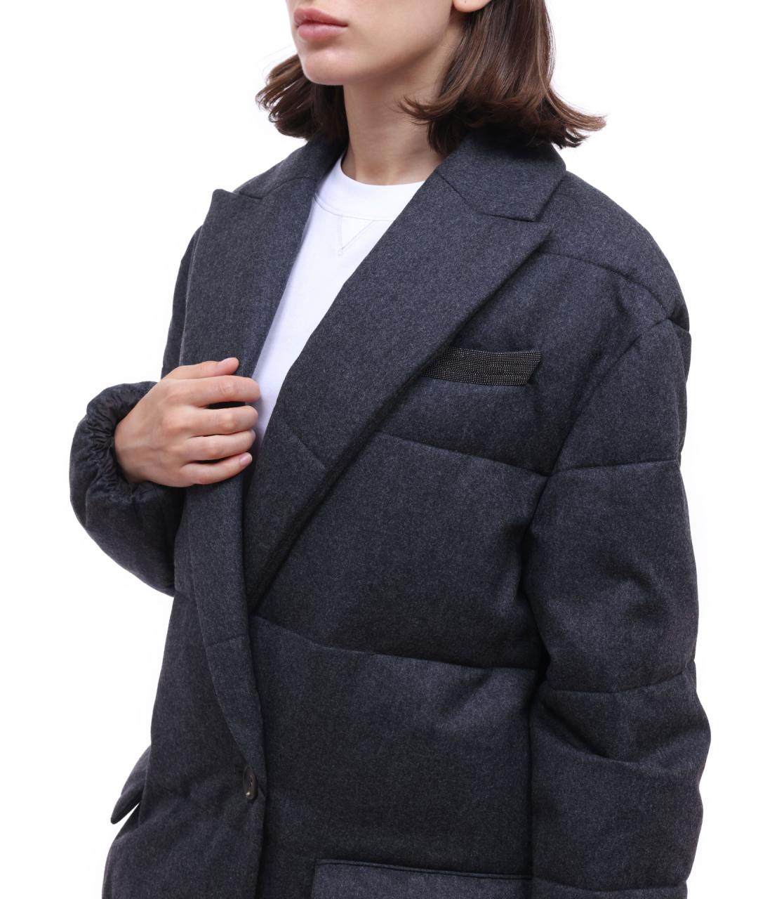 BRUNELLO CUCINELLI Серое пальто, фото 5